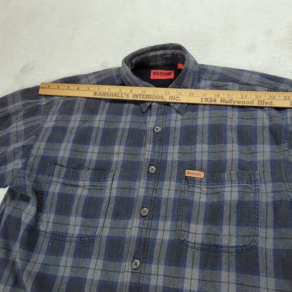 Wolverine Shirt Jacket Mens Sz L Black Flannel Fleece Lined Shacket Gorpcore Y2k - Picture 13 of 16